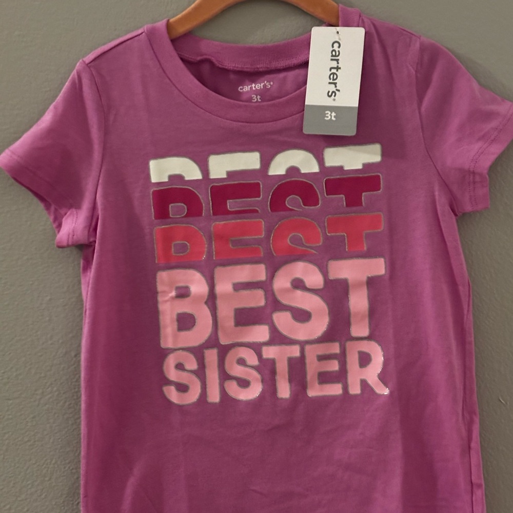 NWT Carter's Pink 'Best Sister' Kids T-Shirt